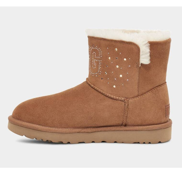 Ugg Classic Gem Mini Boot in Chestnut - Picture 3 of 15